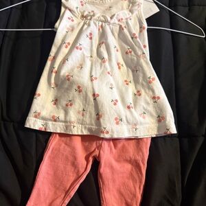 René Rofe Baby 2-Piece Cherry Top & Leggings Set 3–6 Months